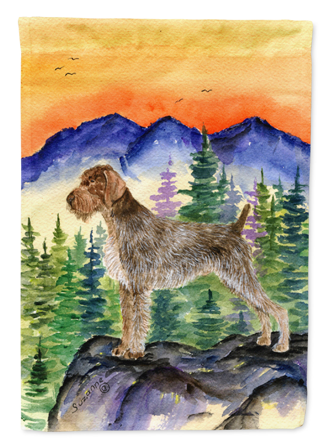 German Wirehaired Pointer Flag Canvas House Size  the-store.com.