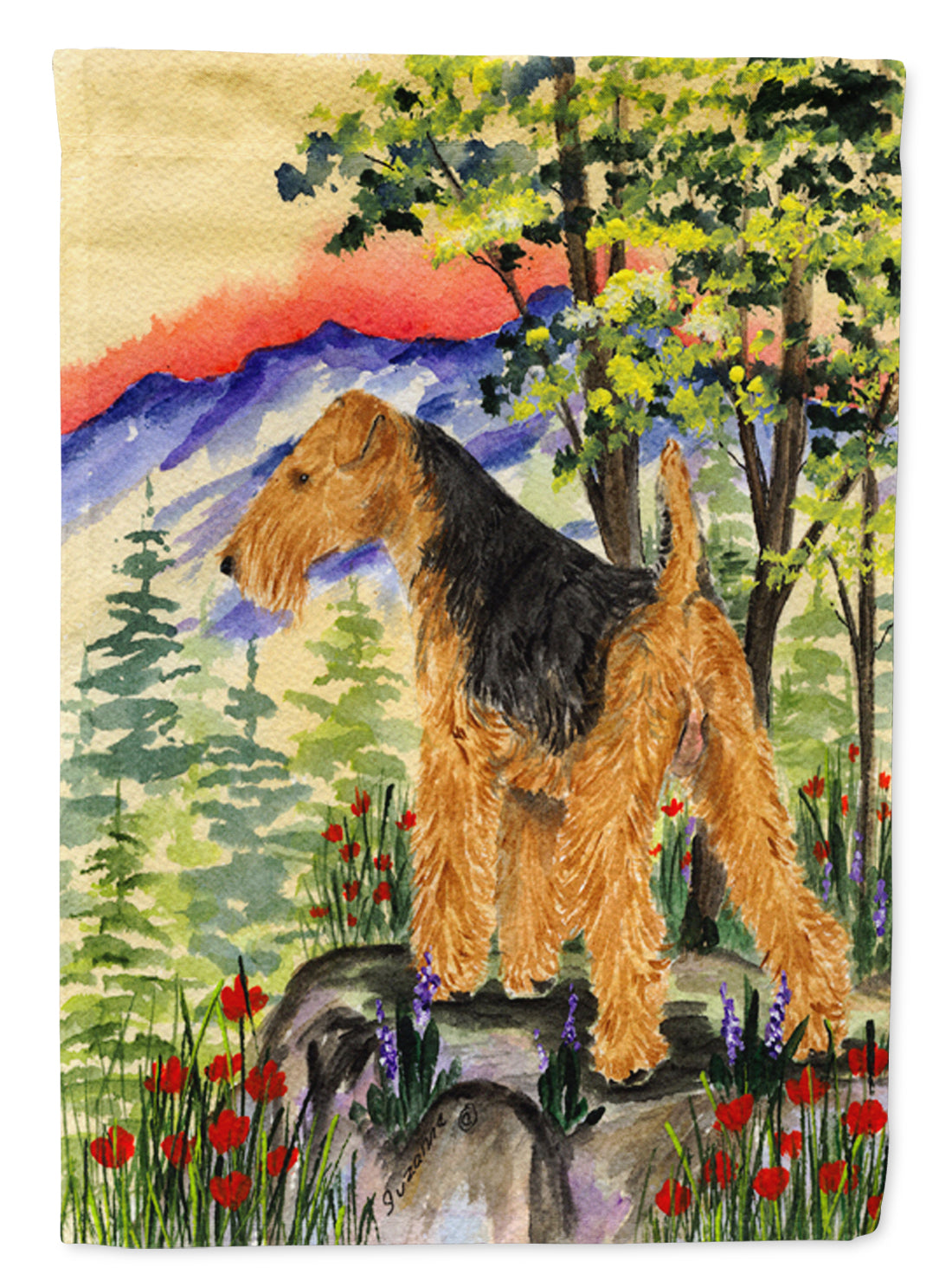 Lakeland Terrier Flag Canvas House Size  the-store.com.