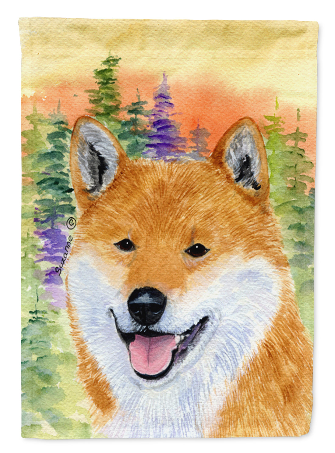 Shiba Inu Flag Garden Size.