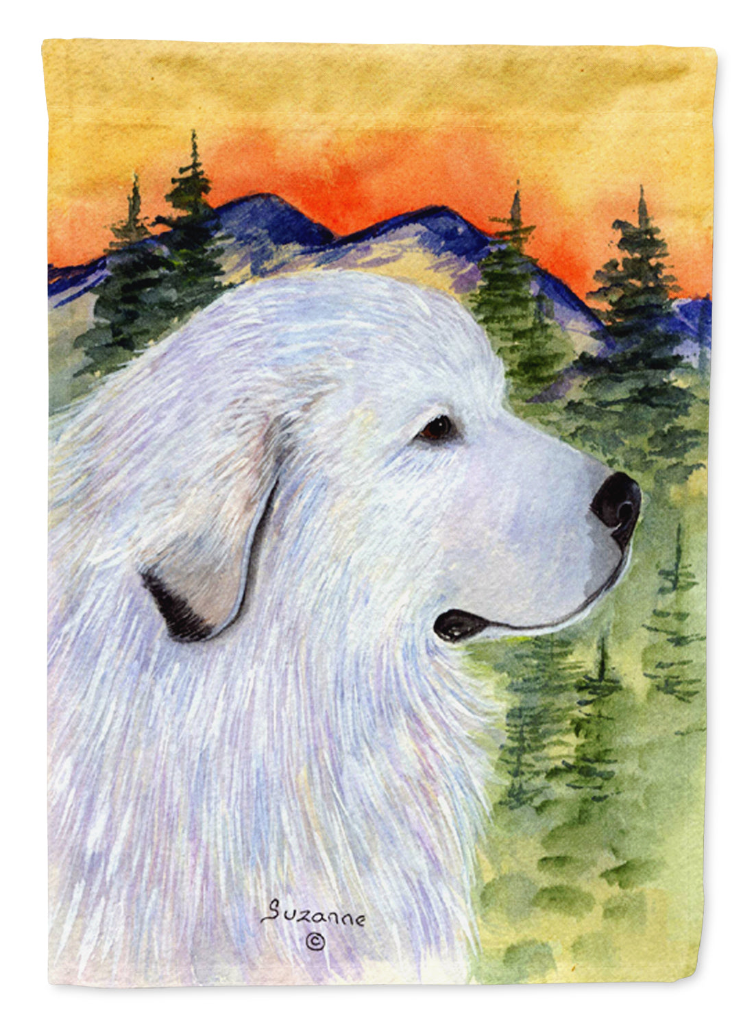 Great Pyrenees Flag Canvas House Size  the-store.com.