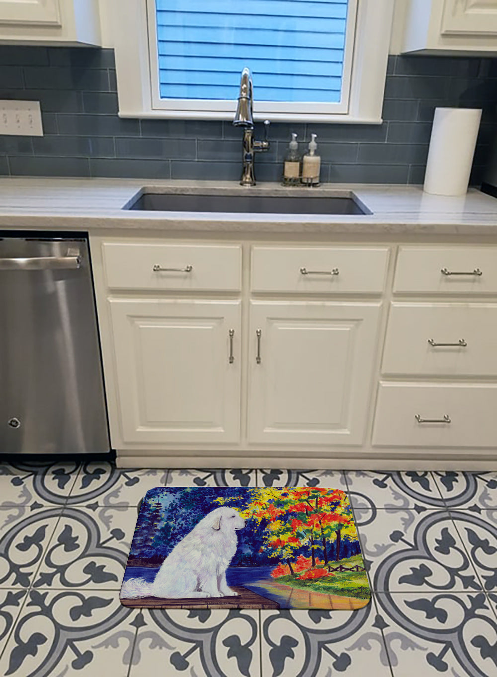 Great Pyrenees Machine Washable Memory Foam Mat SS8240RUG - the-store.com