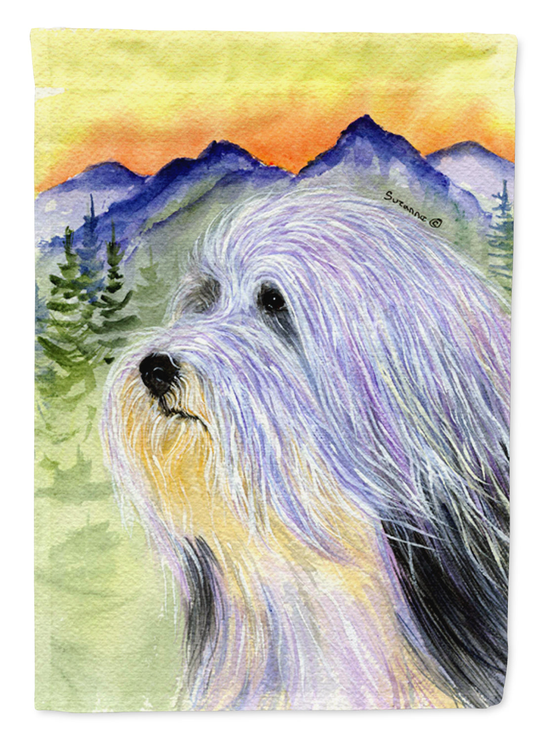 Bearded Collie Flag Canvas House Size  the-store.com.