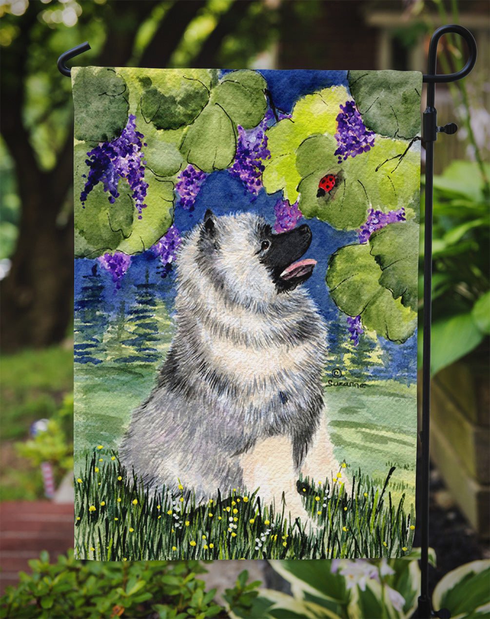 Keeshond Flag Garden Size.