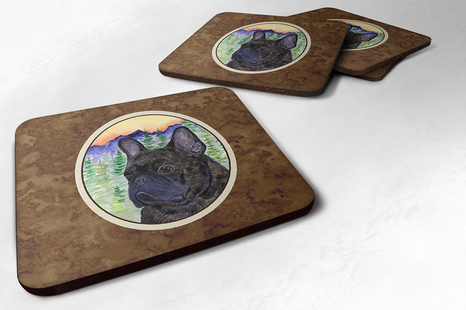 Set of 4 French Bulldog Foam Coasters - the-store.com