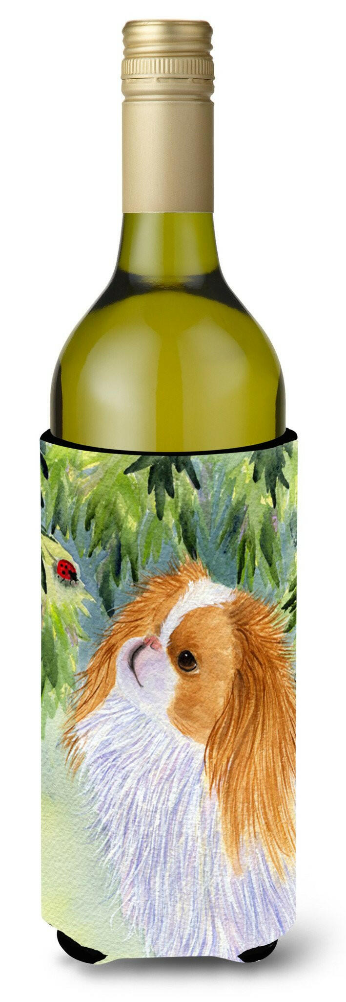 Japanese Chin Wine Bottle Beverage Insulator Beverage Insulator Hugger SS8260LITERK by Caroline&#39;s Treasures