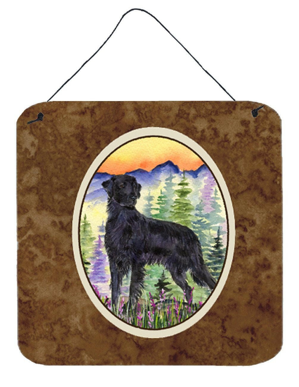 Flat Coated Retriever Aluminium Metal Wall or Door Hanging Prints by Caroline&#39;s Treasures