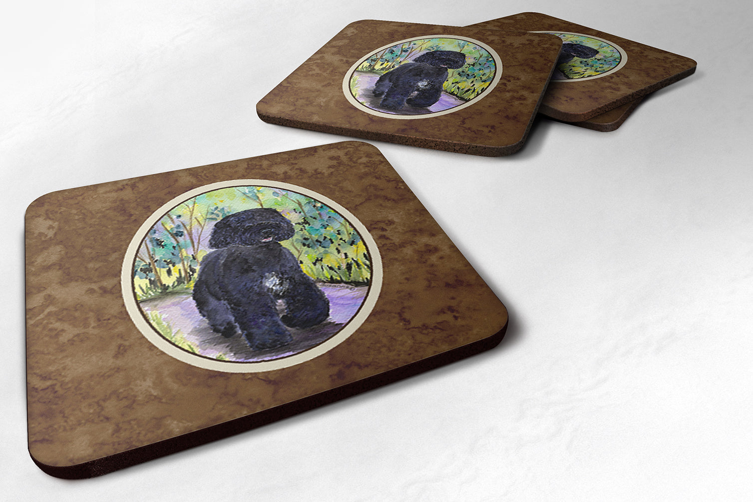 Set of 4 Portuguese Water Dog Foam Coasters - the-store.com