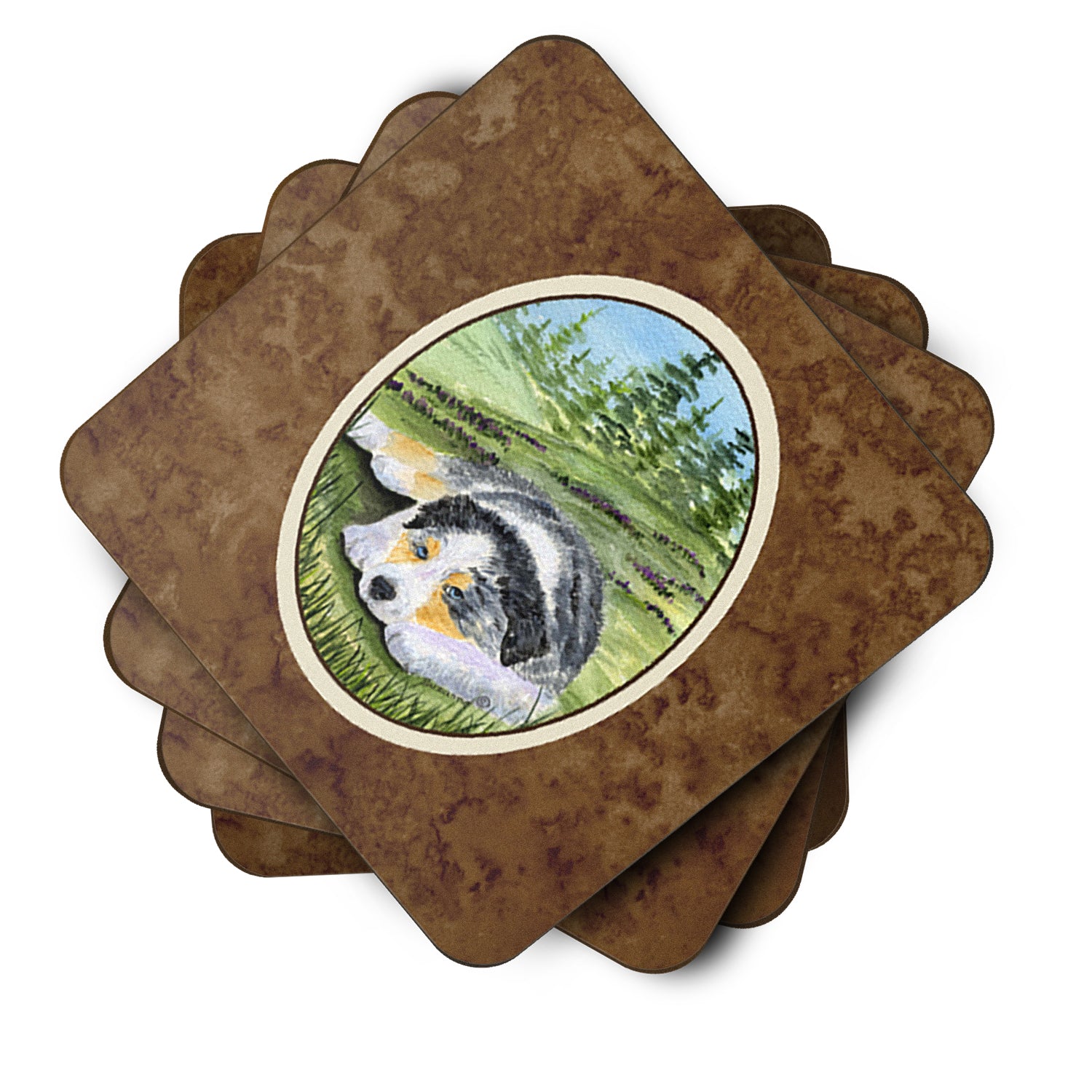 Set of 4 Australian Shepherd Foam Coasters - the-store.com