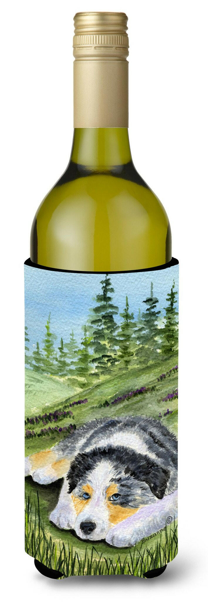 Australian Shepherd Wine Bottle Beverage Insulator Beverage Insulator Hugger SS8283LITERK by Caroline's Treasures