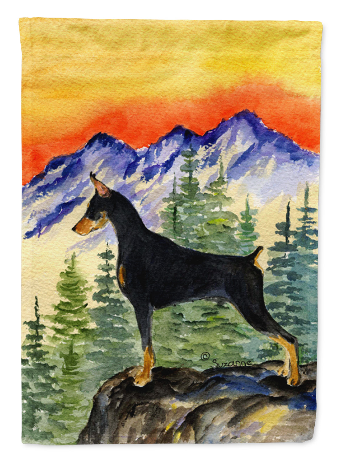 Doberman Flag Canvas House Size  the-store.com.