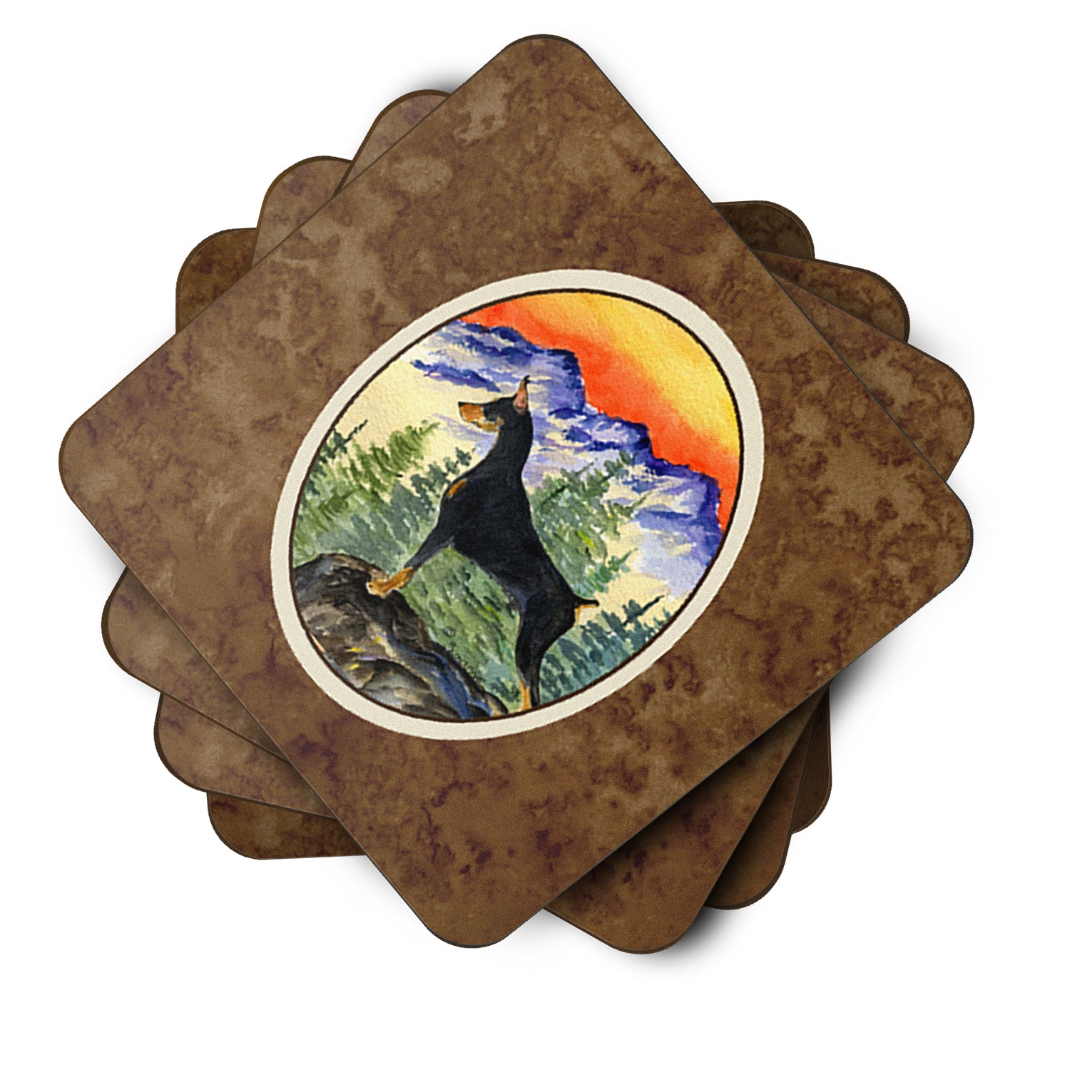 Set of 4 Doberman Foam Coasters - the-store.com