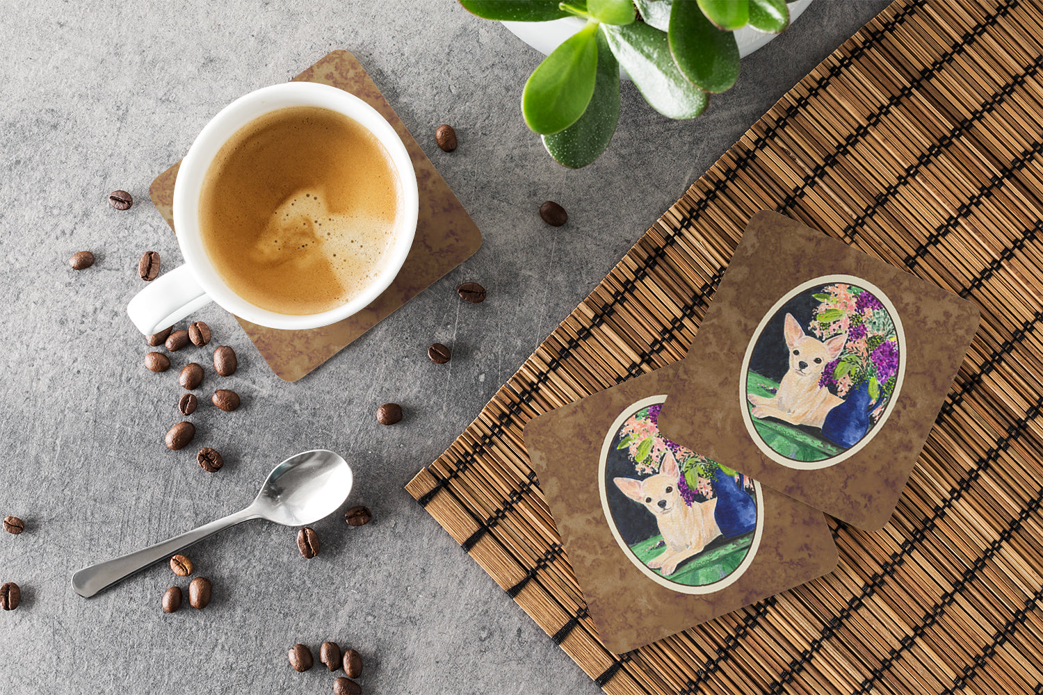 Set of 4 Chihuahua Foam Coasters - the-store.com