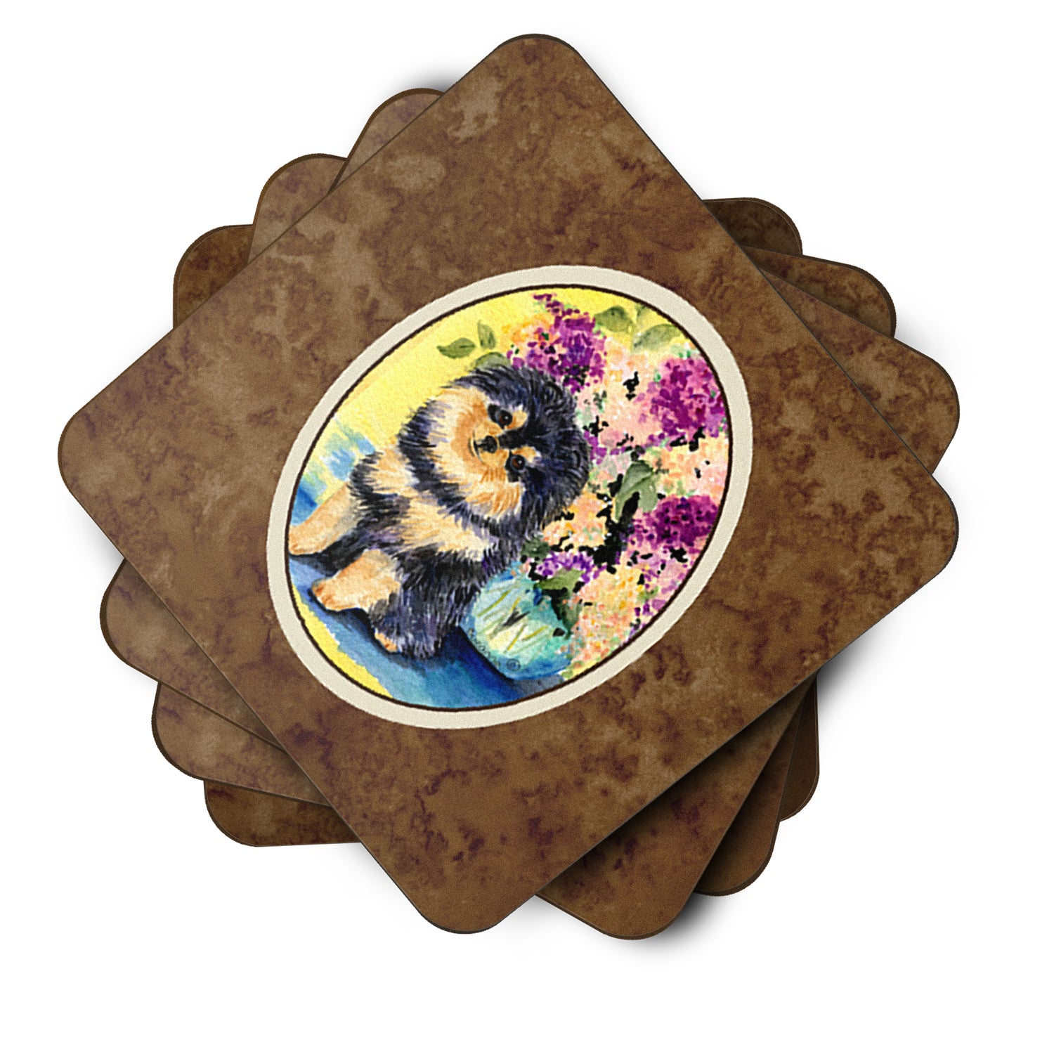 Set of 4 Pomeranian Foam Coasters - the-store.com