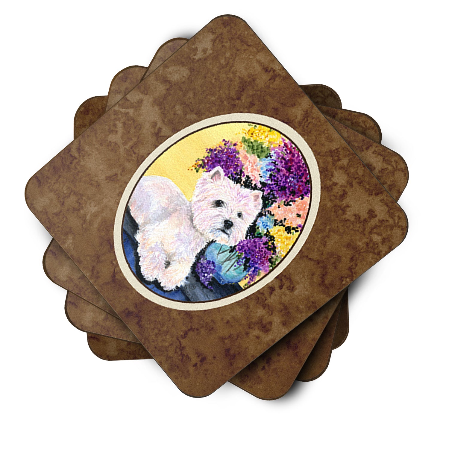 Set of 4 Westie Foam Coasters - the-store.com