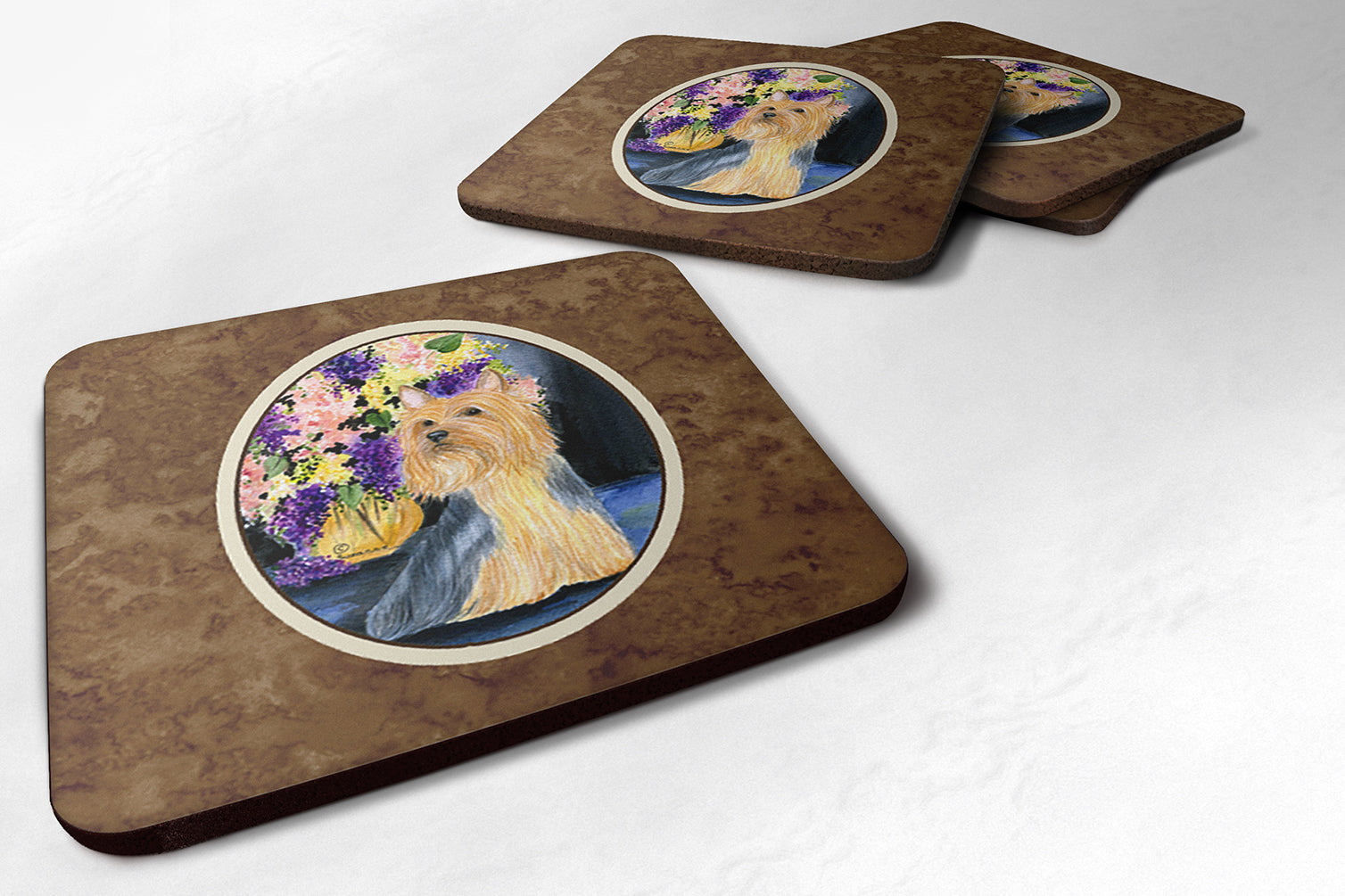 Set of 4 Silky Terrier Foam Coasters - the-store.com