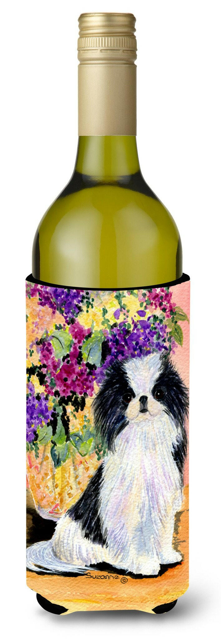 Japanese Chin Wine Bottle Beverage Insulator Beverage Insulator Hugger SS8299LITERK by Caroline&#39;s Treasures