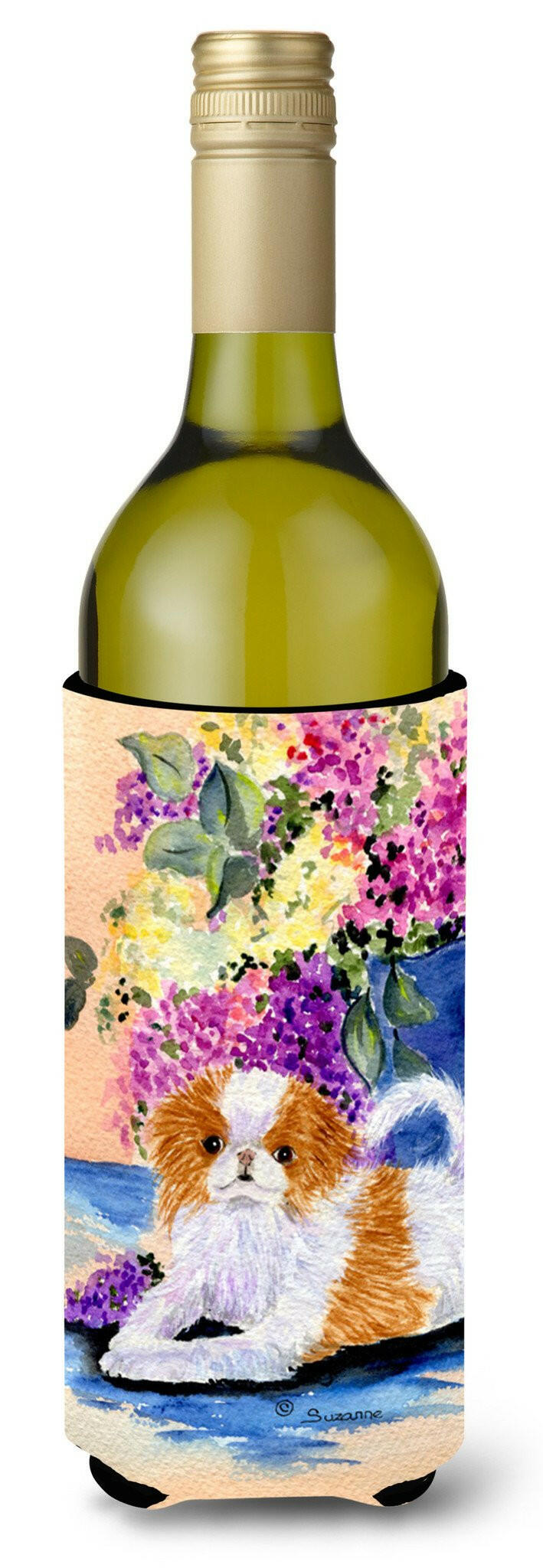 Japanese Chin Wine Bottle Beverage Insulator Beverage Insulator Hugger SS8300LITERK by Caroline&#39;s Treasures