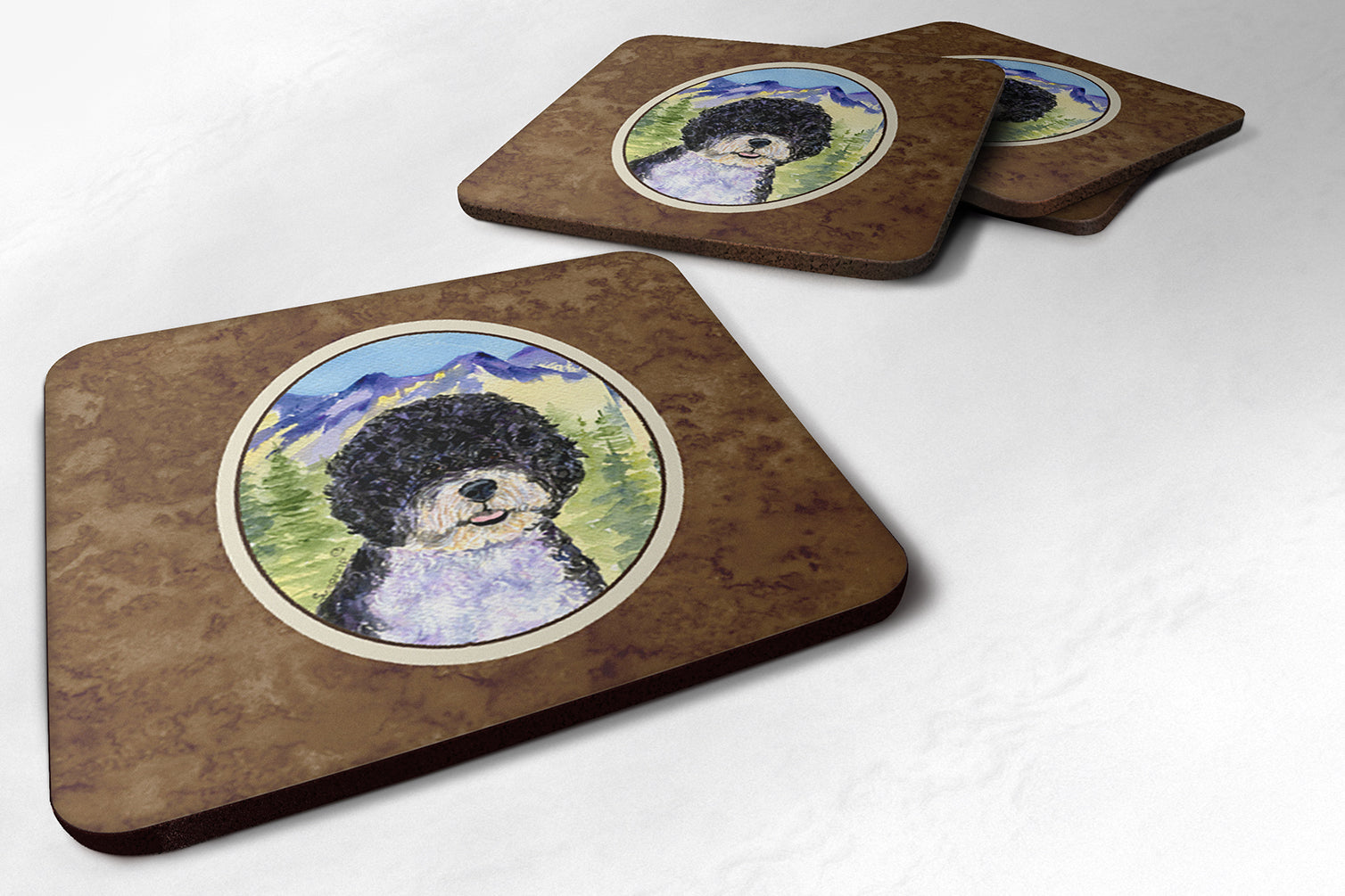 Set of 4 Portuguese Water Dog Foam Coasters - the-store.com