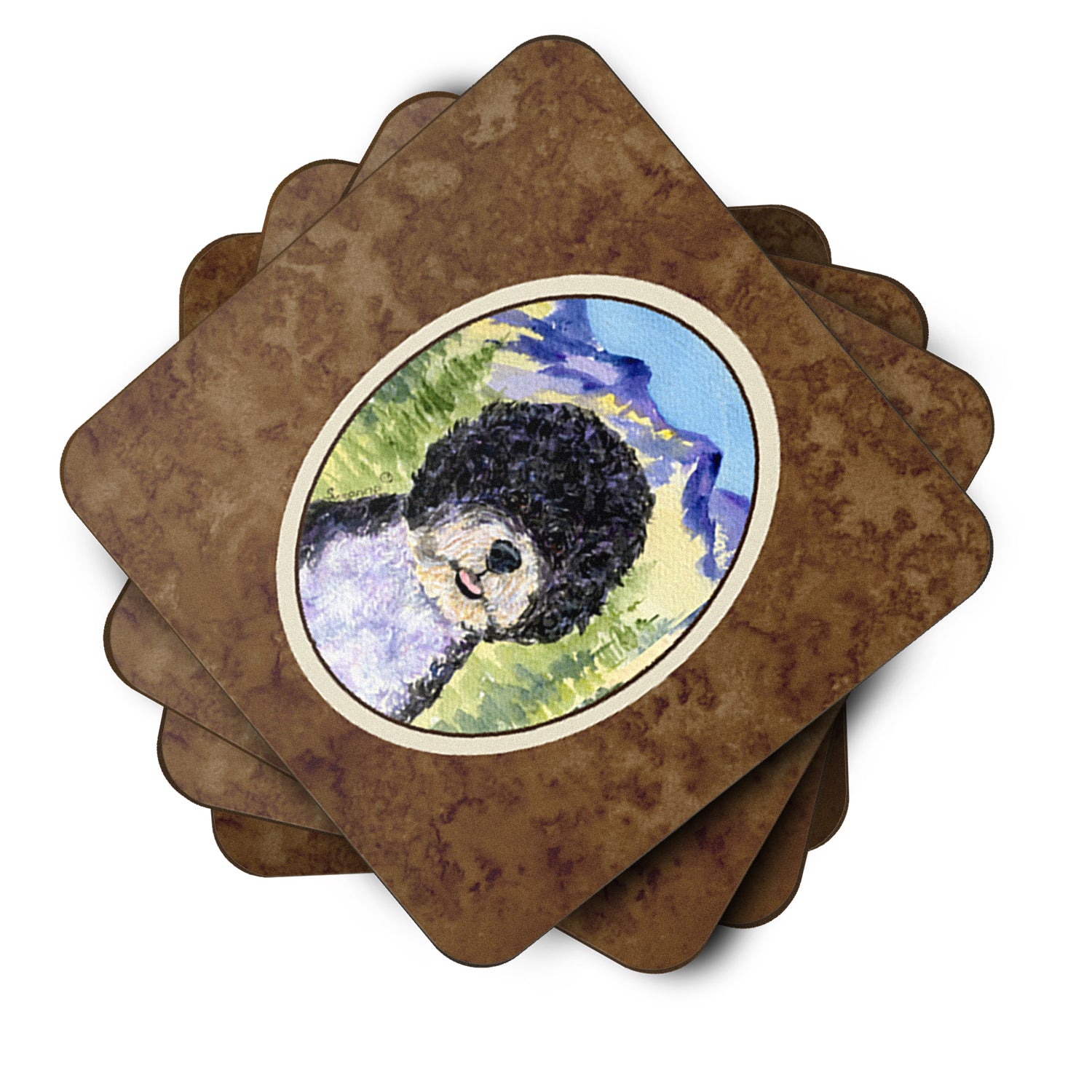 Set of 4 Portuguese Water Dog Foam Coasters - the-store.com