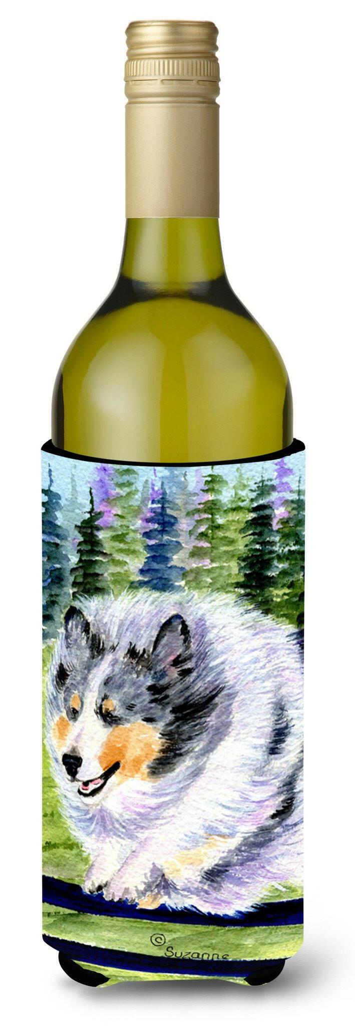 Sheltie Wine Bottle Beverage Insulator Beverage Insulator Hugger SS8305LITERK by Caroline's Treasures