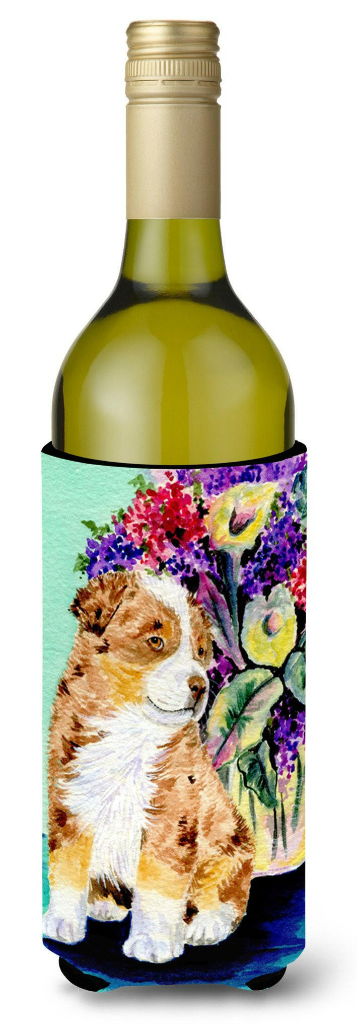 Australian Shepherd Wine Bottle Beverage Insulator Beverage Insulator Hugger SS8312LITERK by Caroline's Treasures