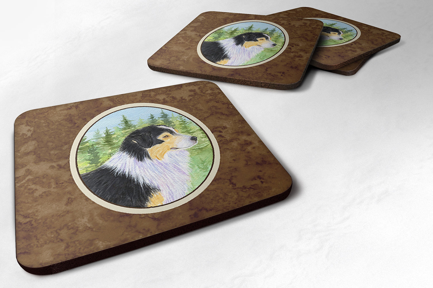 Set of 4 Australian Shepherd Foam Coasters - the-store.com