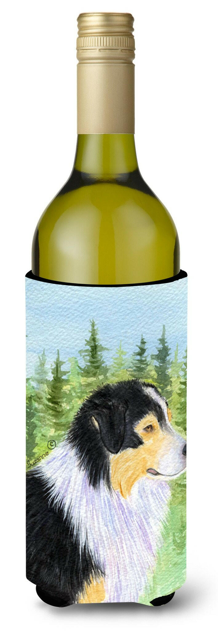 Australian Shepherd Wine Bottle Beverage Insulator Beverage Insulator Hugger SS8316LITERK by Caroline's Treasures