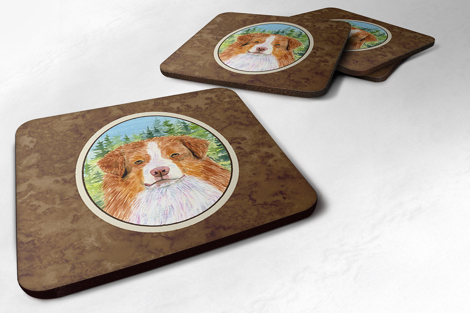 Set of 4 Australian Shepherd Foam Coasters - the-store.com