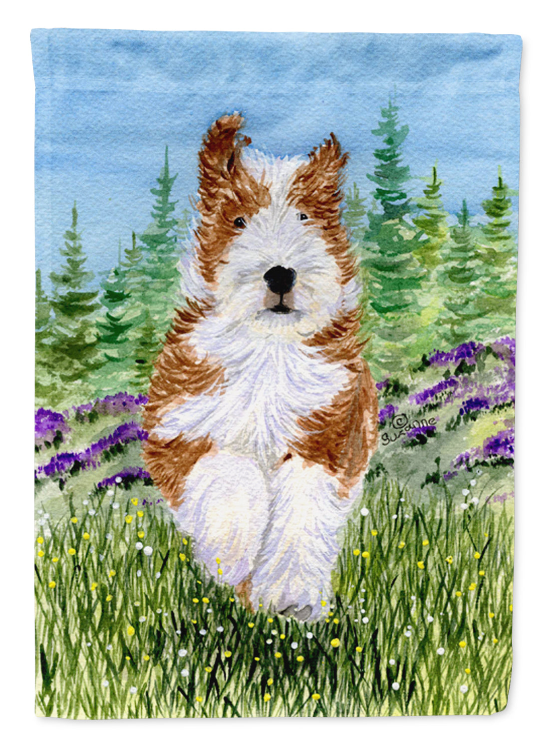 Bearded Collie Flag Canvas House Size  the-store.com.