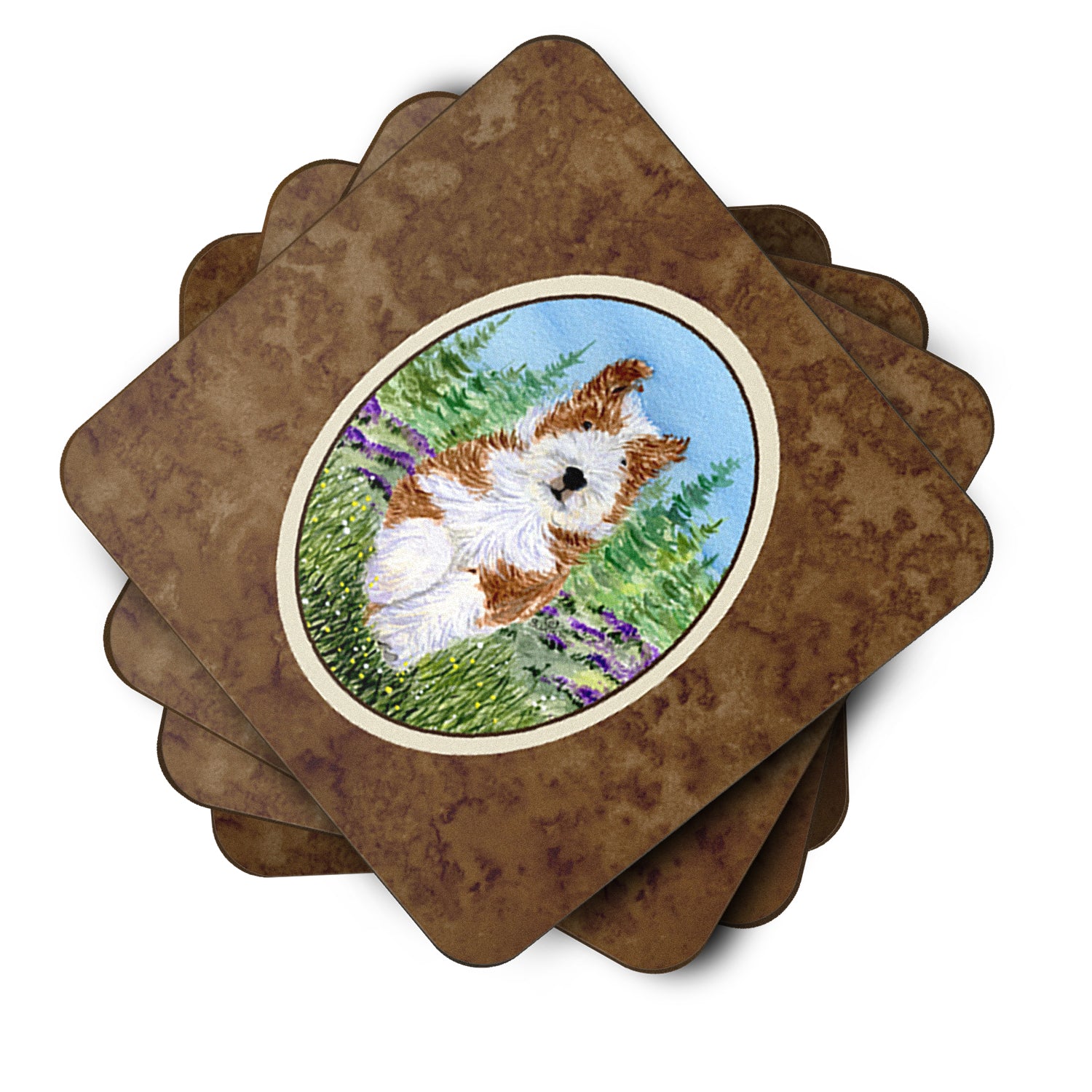 Set of 4 Bearded Collie Foam Coasters - the-store.com