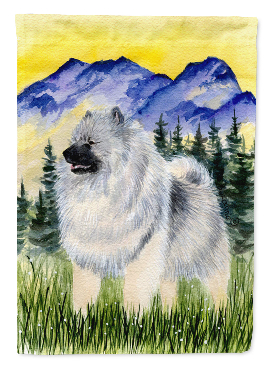 Keeshond Flag Canvas House Size  the-store.com.