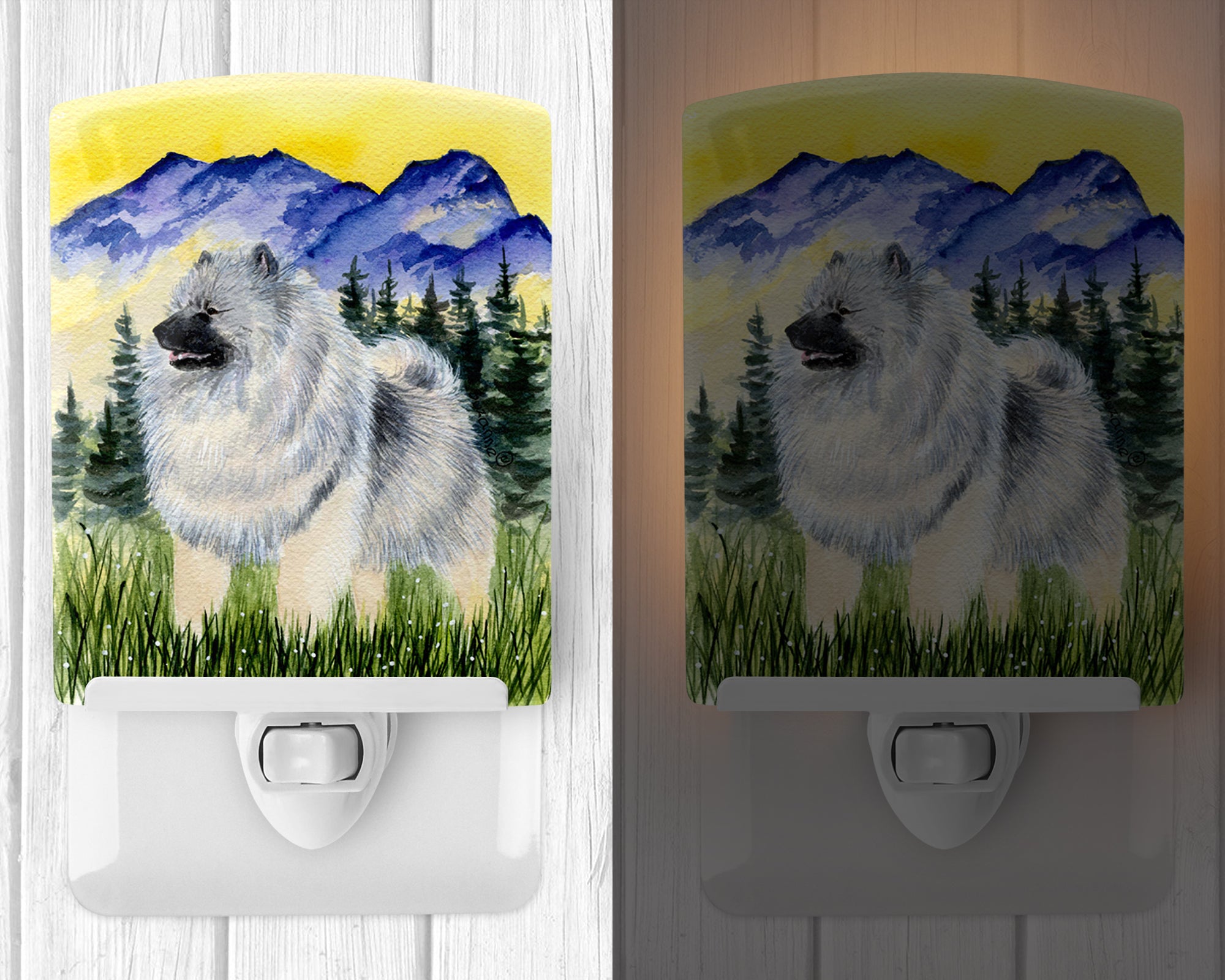 Keeshond Ceramic Night Light SS8323CNL - the-store.com