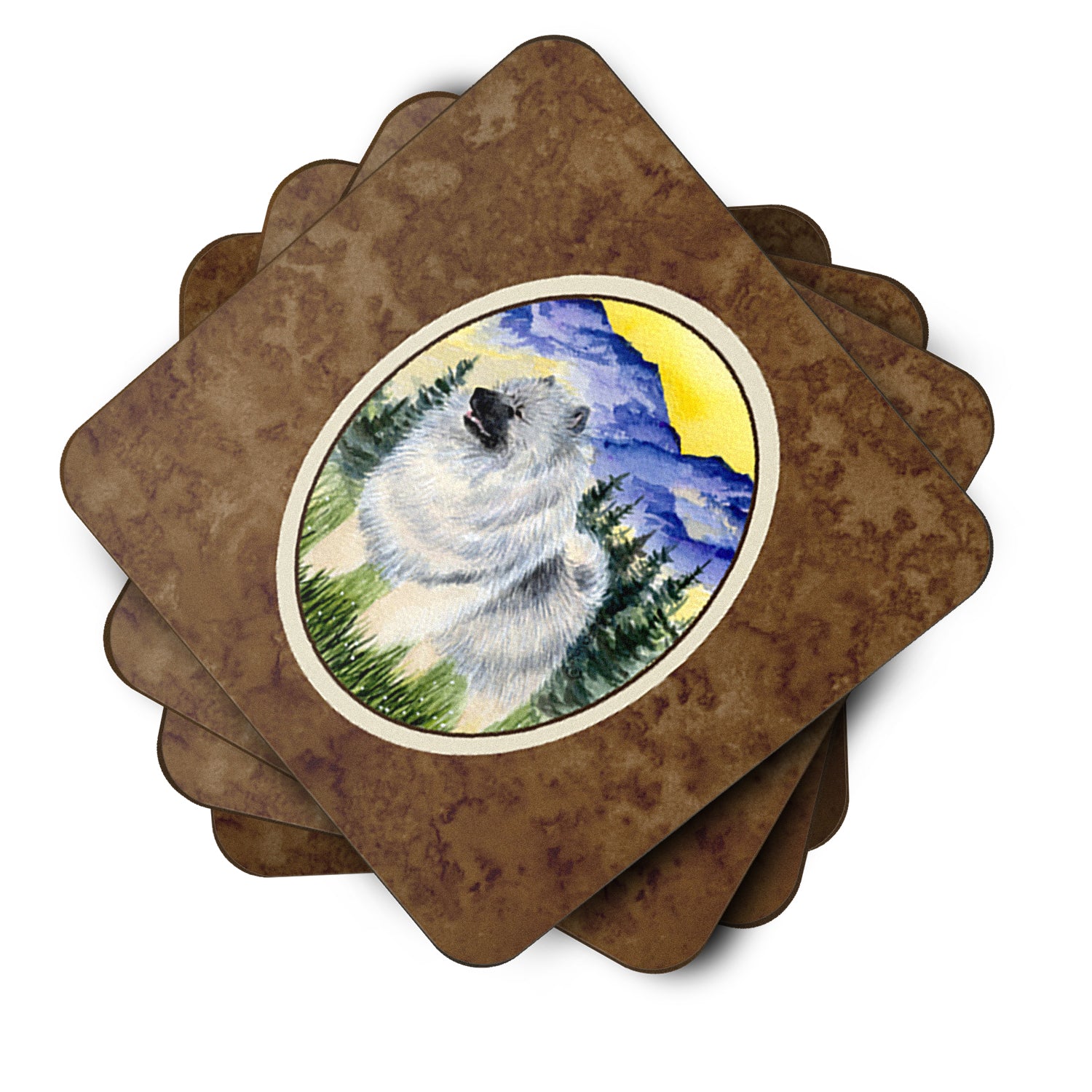 Set of 4 Keeshond Foam Coasters - the-store.com