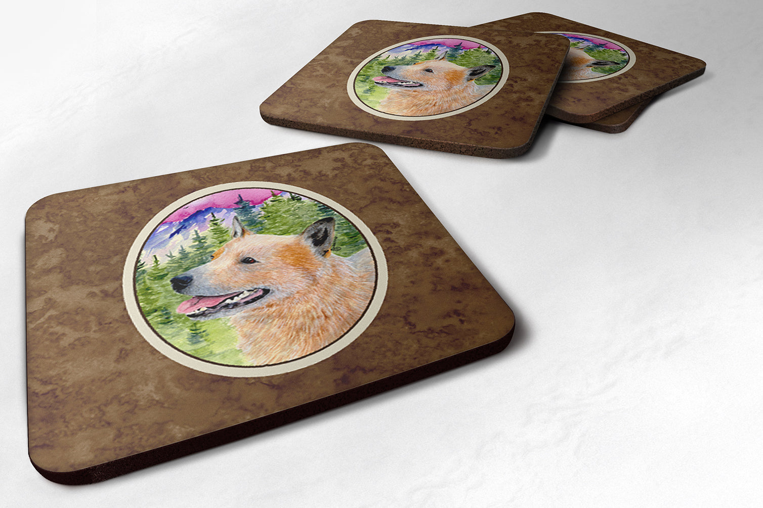 Set of 4 Australian Cattle Dog Foam Coasters - the-store.com