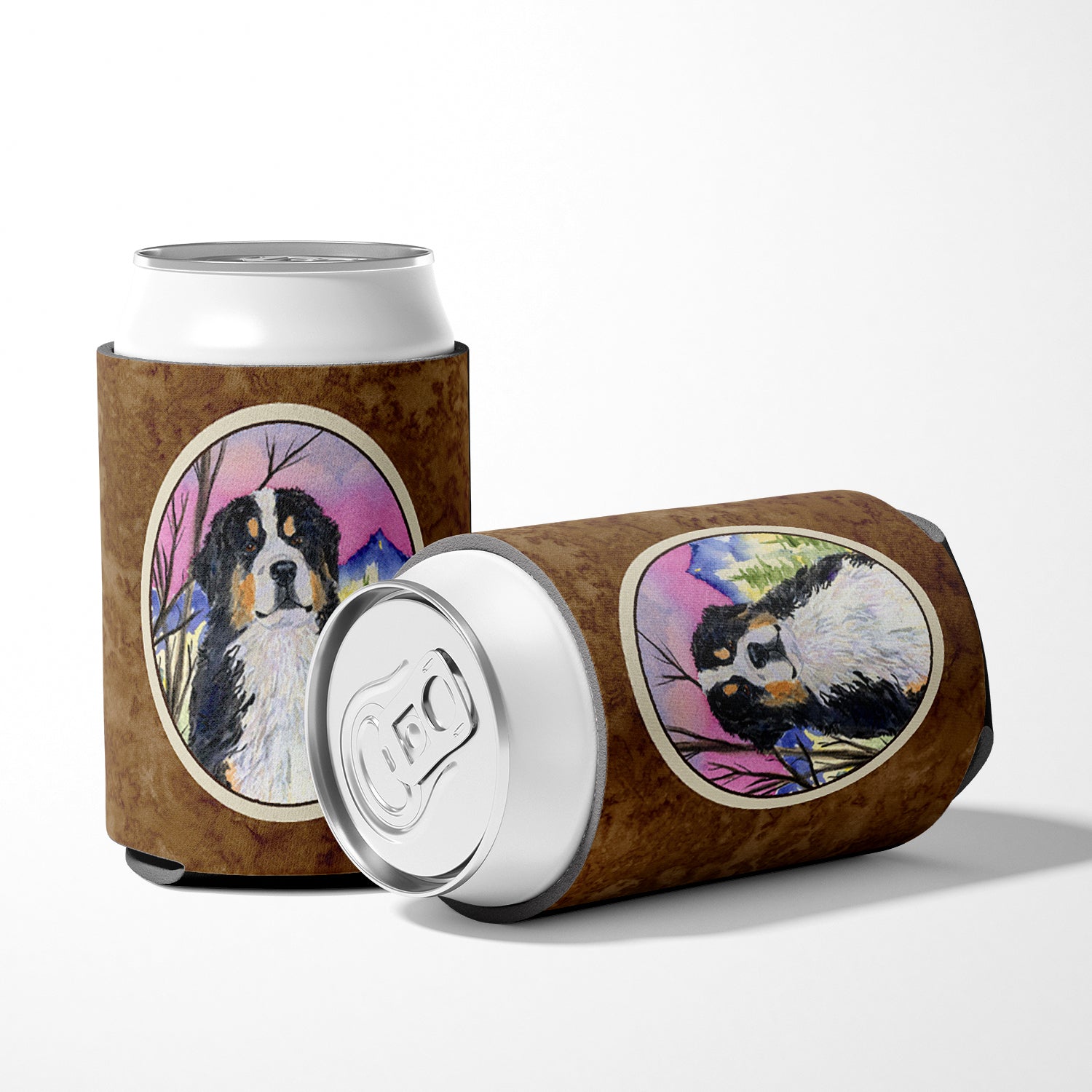 Bernese Mountain Dog Can or Bottle Beverage Insulator Hugger.