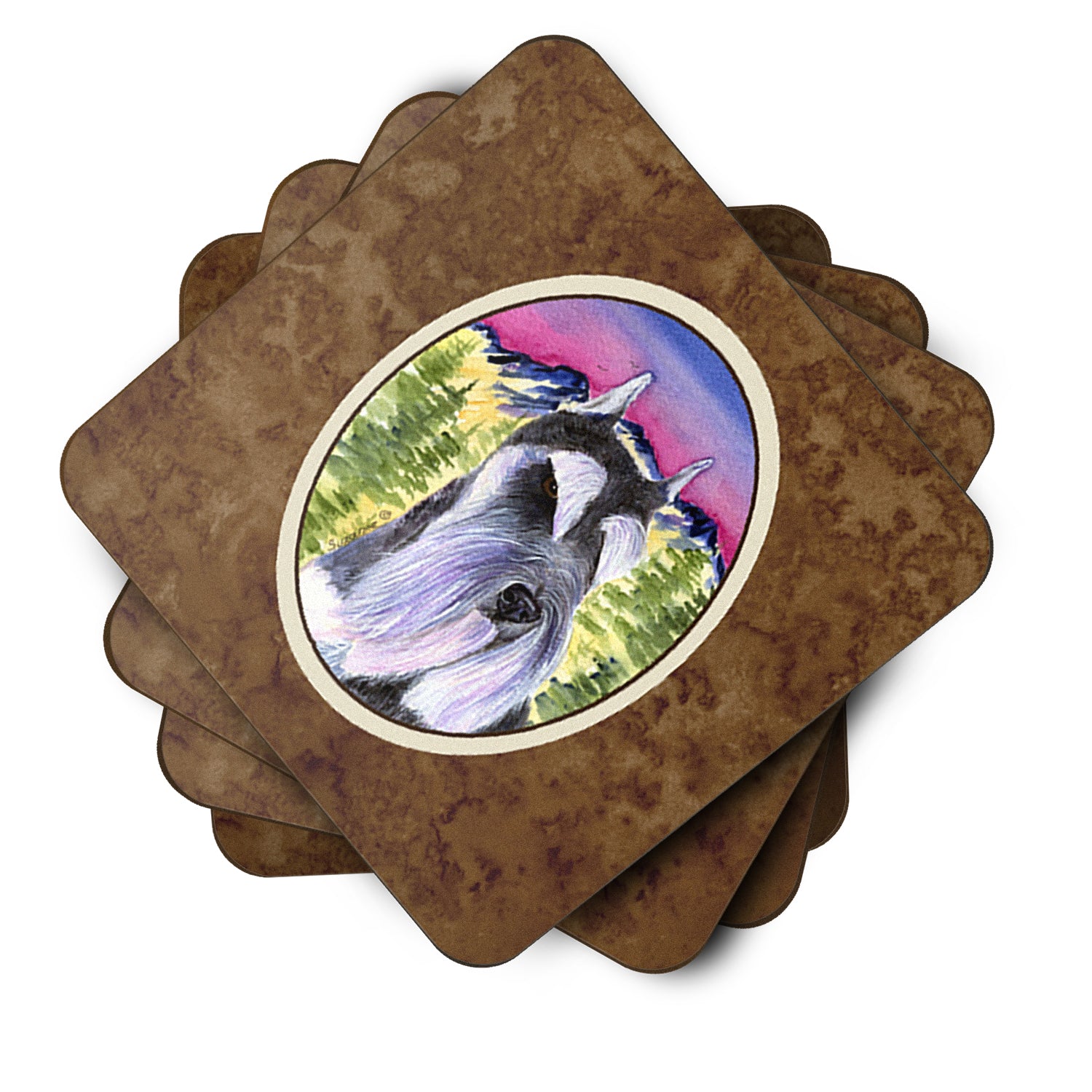 Set of 4 Schnauzer Foam Coasters - the-store.com