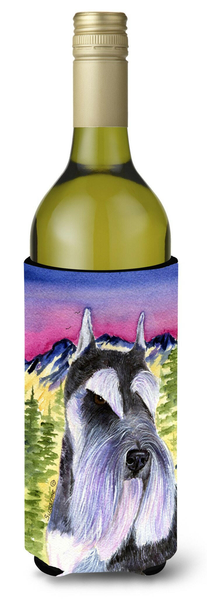 Schnauzer Wine Bottle Beverage Insulator Beverage Insulator Hugger SS8340LITERK by Caroline&#39;s Treasures