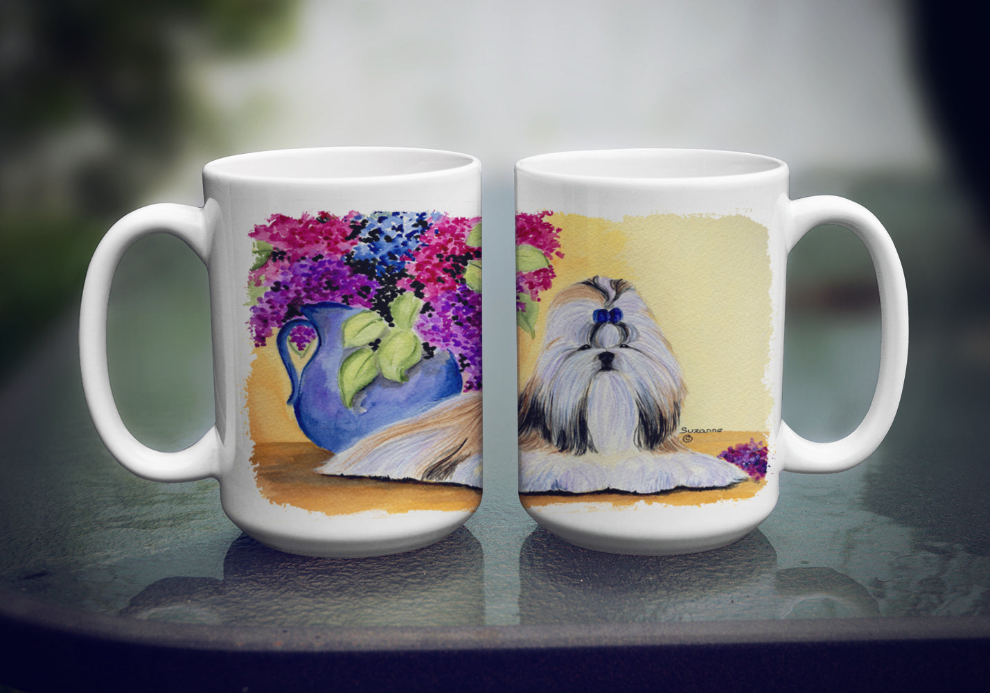 Shih Tzu Dishwasher Safe Microwavable Ceramic Coffee Mug 15 ounce SS8341CM15  the-store.com.