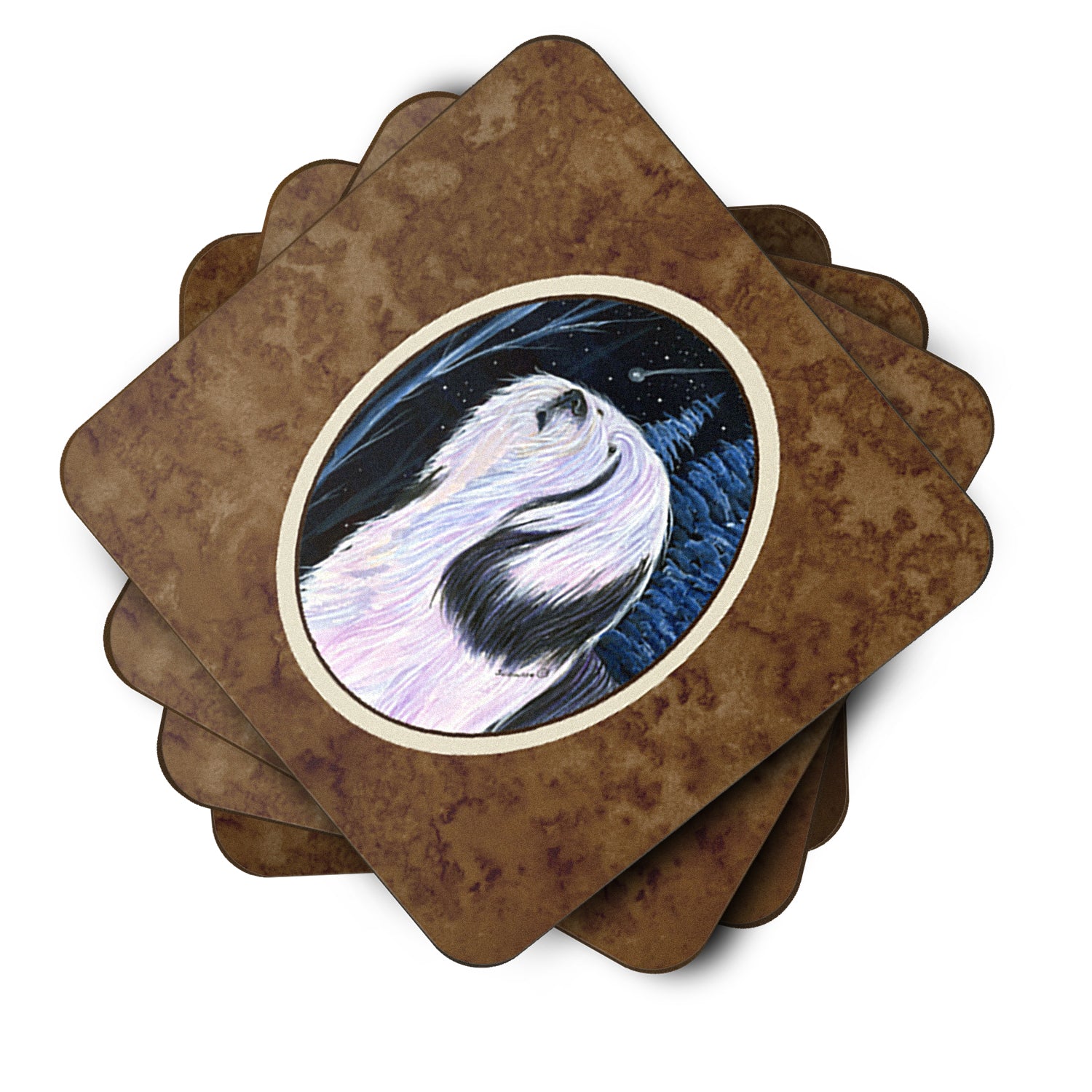 Set of 4 Tibetan Terrier Foam Coasters - the-store.com