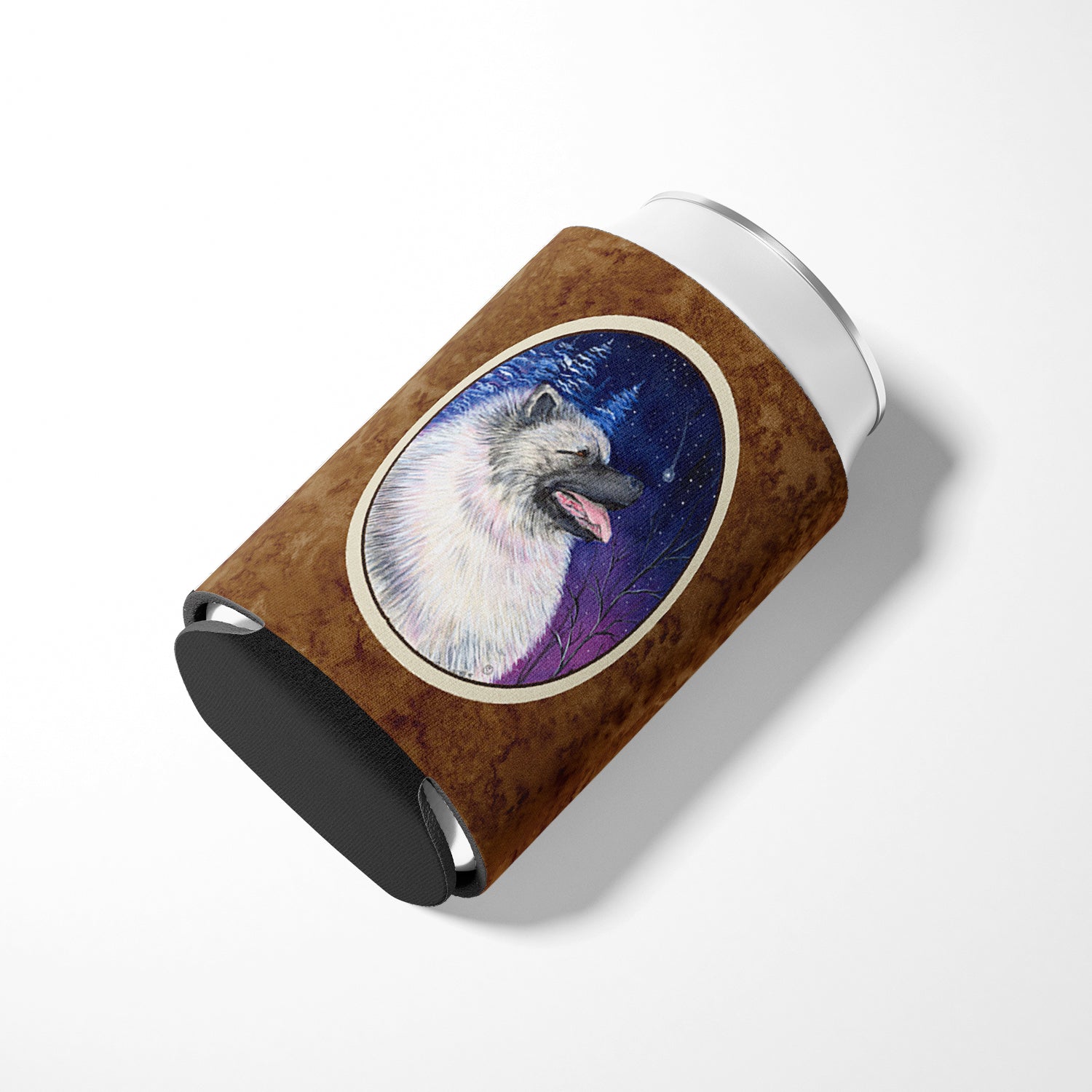 Starry Night Keeshond Can or Bottle Beverage Insulator Hugger.