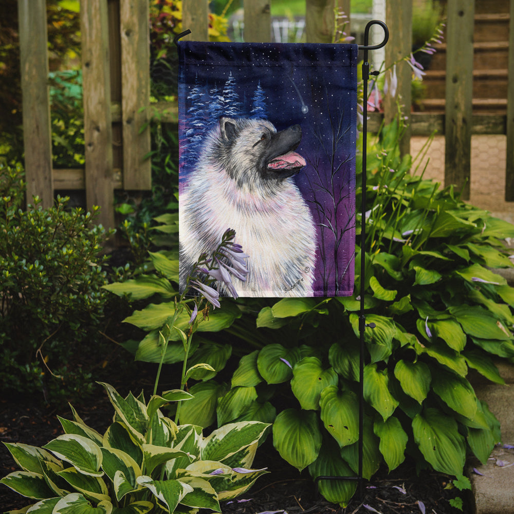 Starry Night Keeshond Flag Garden Size.