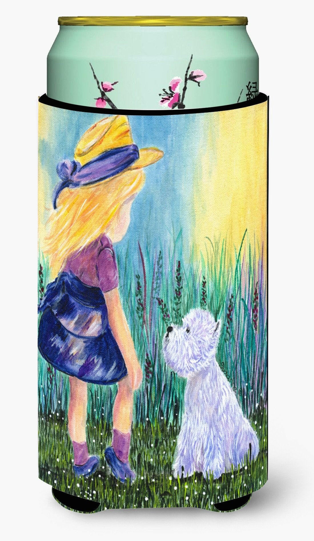 Little Girl with Westie  Tall Boy Beverage Insulator Beverage Insulator Hugger by Caroline&#39;s Treasures