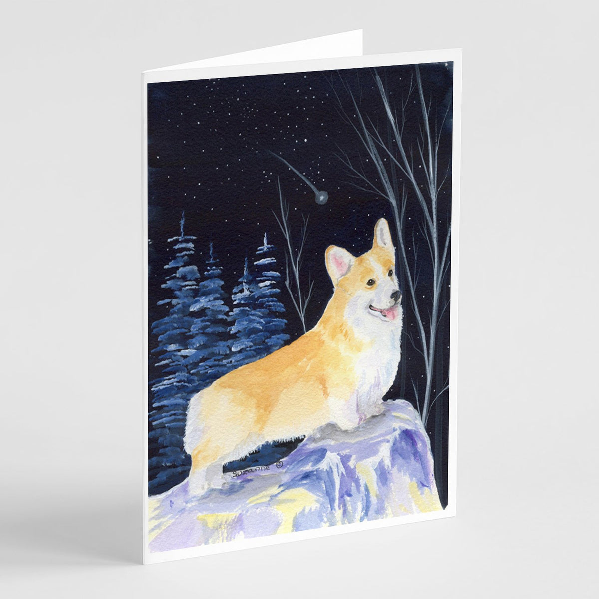 Buy this Starry Night Corgi Greeting Cards and Envelopes Pack of 8