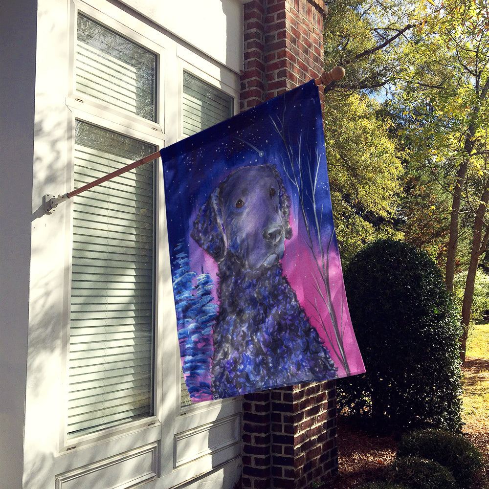 Starry Night Curly Coated Retriever Flag Canvas House Size  the-store.com.