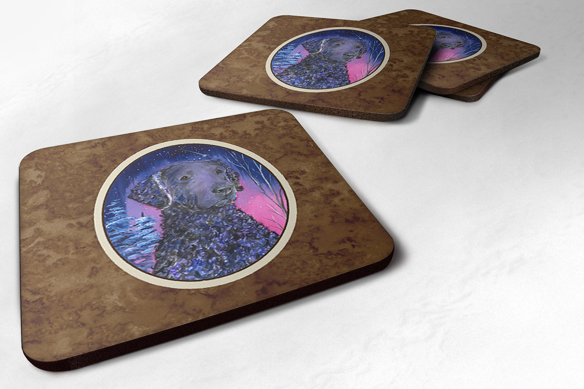 Starry Night Curly Coated Retriever Foam Coasters Set of 4 - the-store.com