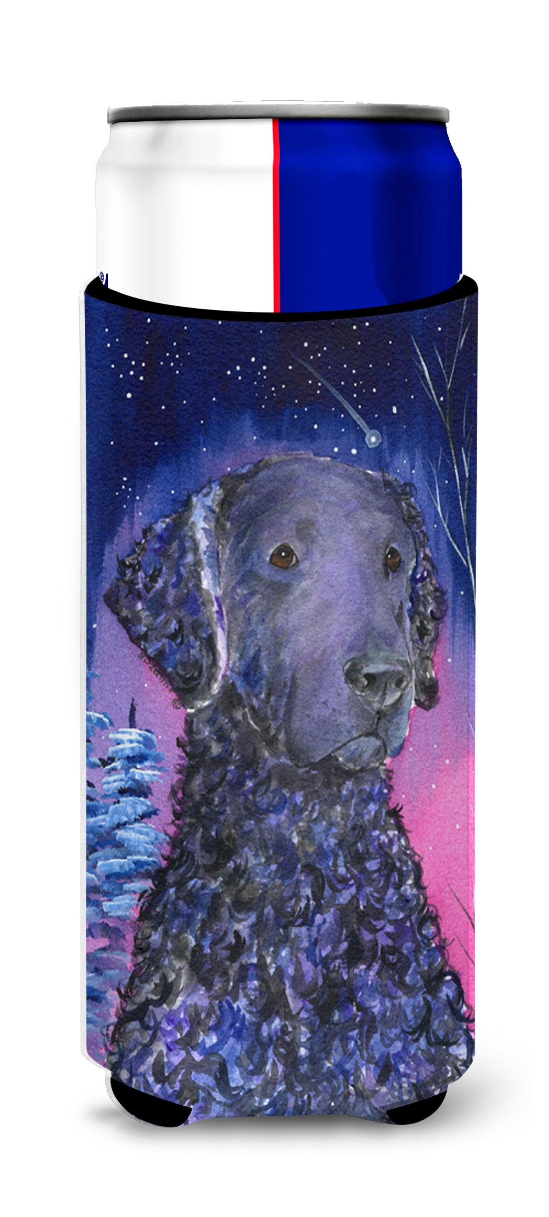 Starry Night Curly Coated Retriever Ultra Beverage Insulators for slim cans SS8354MUK.