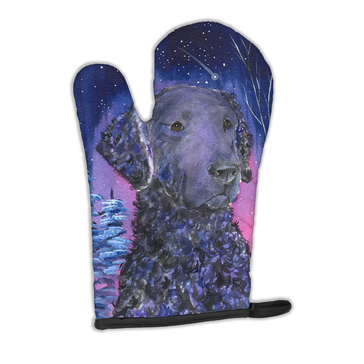 Starry Night Curly Coated Retriever Oven Mitt SS8354OVMT  the-store.com.