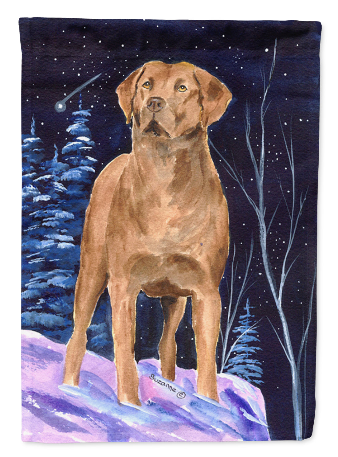 Starry Night Chesapeake Bay Retriever Flag Garden Size.