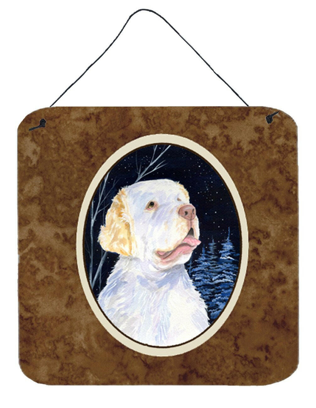 Starry Night Clumber Spaniel Aluminium Metal Wall or Door Hanging Prints by Caroline's Treasures