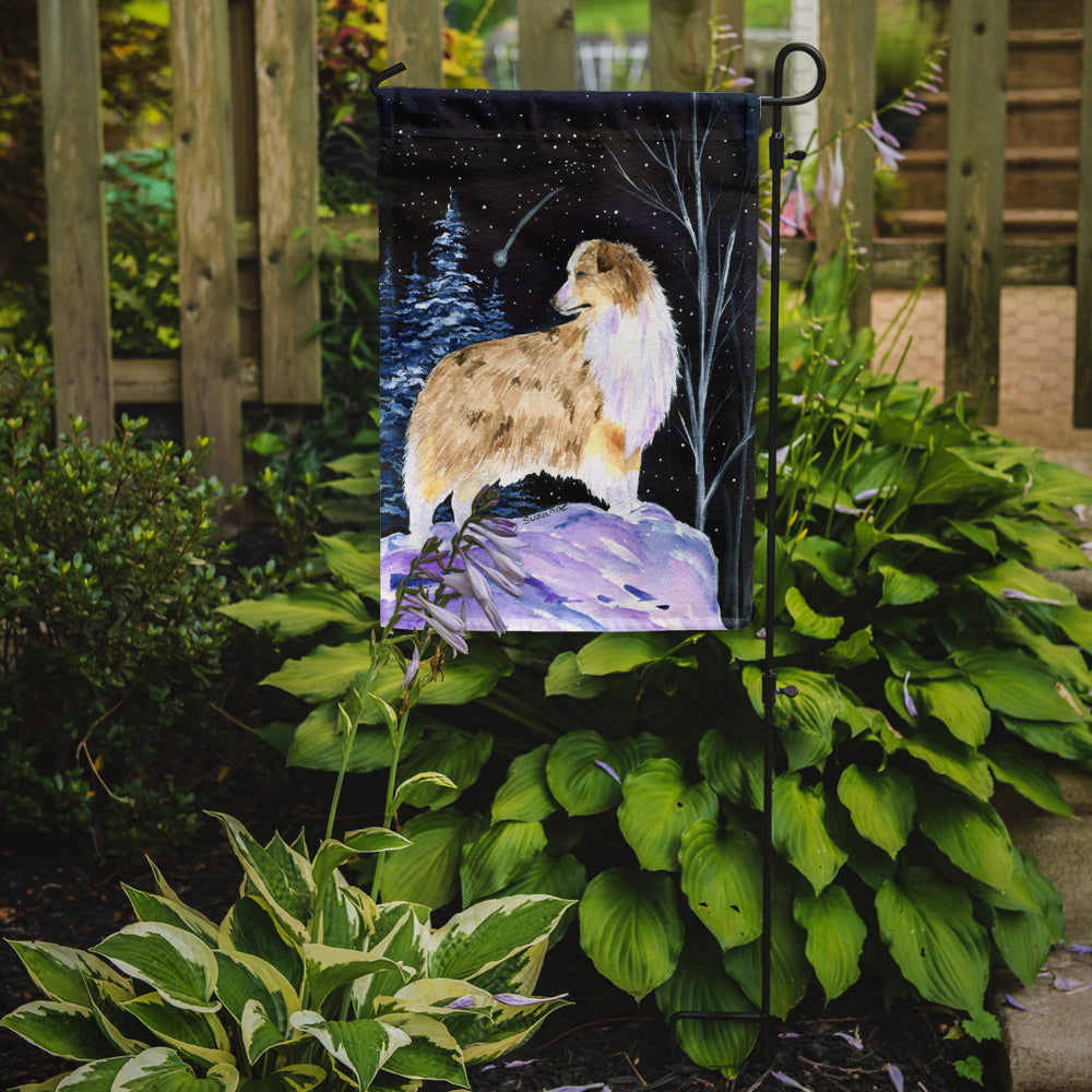 Starry Night Australian Shepherd Flag Garden Size.